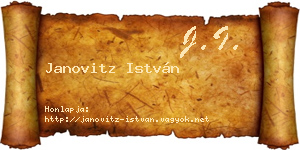 Janovitz István névjegykártya
